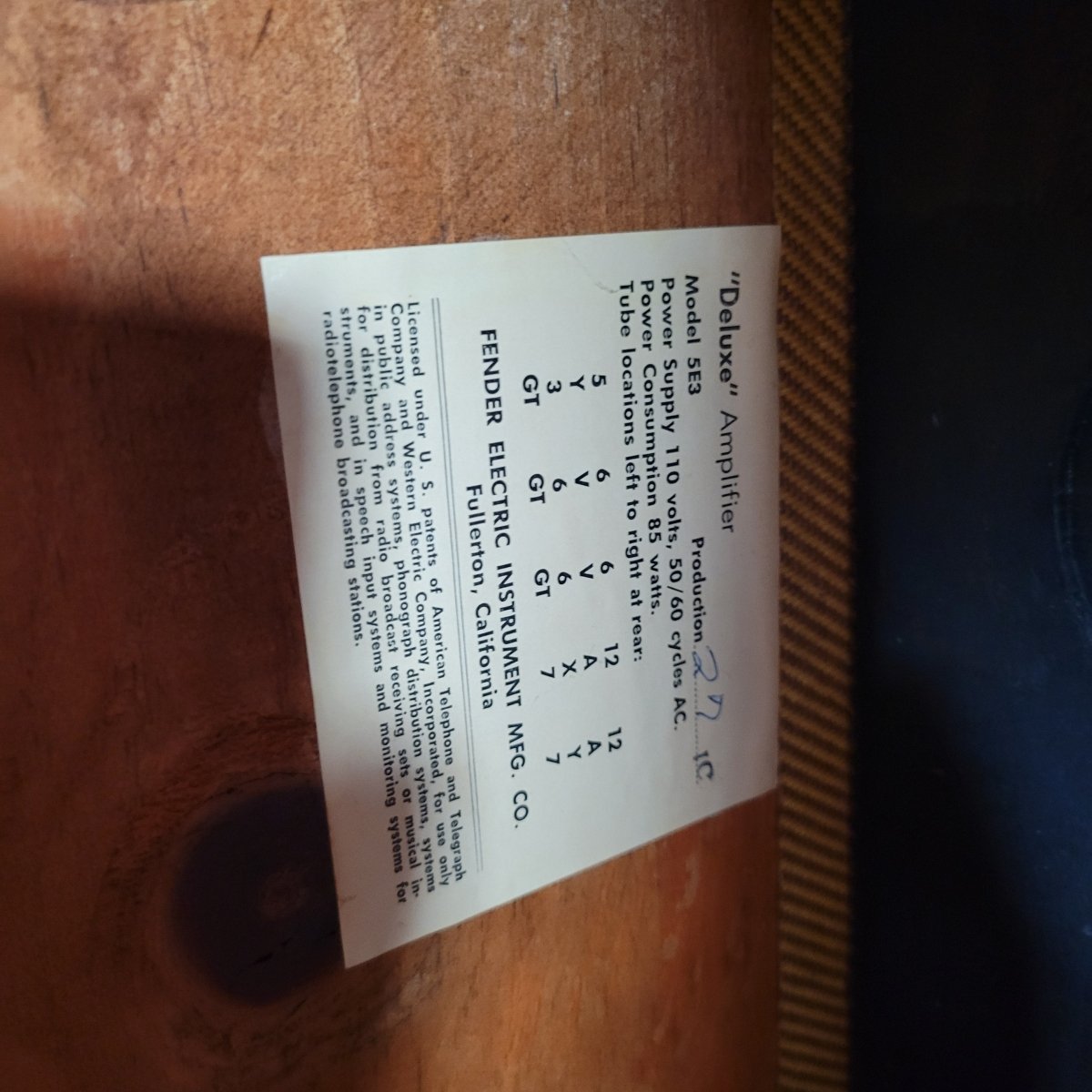 Fender Tweed Deluxe 5E3 1959 – 100% Original Vintage Tube Amp - Mahar's Vintage Guitars