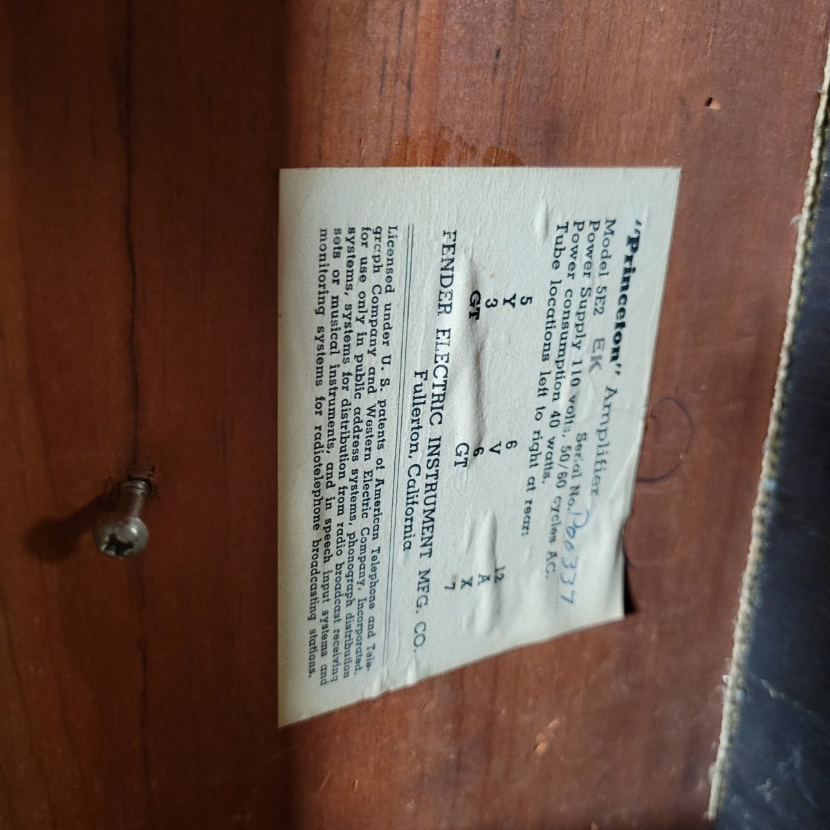 Fender Tweed Princeton 5E2 1955 Narrow Panel Amp - Mahar's Vintage Guitars