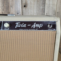 Fender Twin Amp 1963 – Smooth Blonde Tolex, Brown Panel, Original Transformers - Mahar's Vintage Guitars