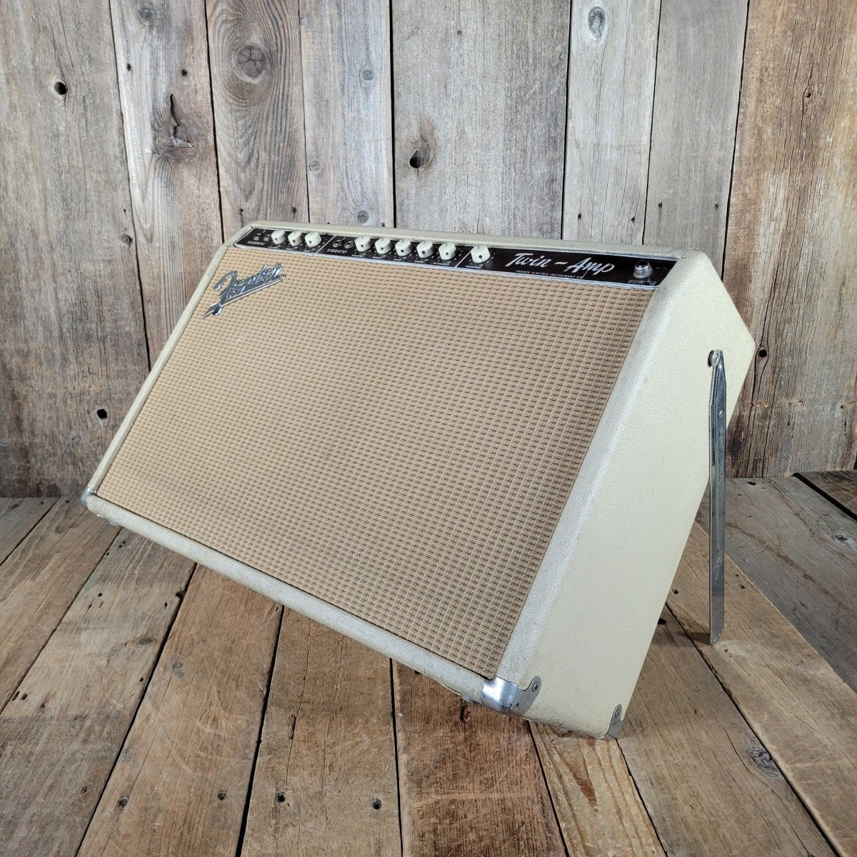 Fender Twin Amp 1963 – Smooth Blonde Tolex, Brown Panel, Original Transformers - Mahar's Vintage Guitars
