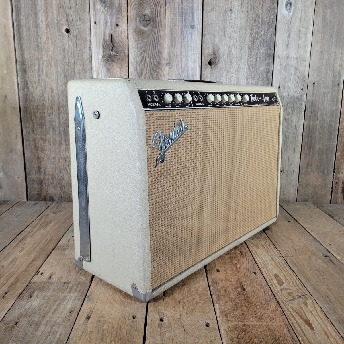 Fender Twin Amp 1963 – Smooth Blonde Tolex, Brown Panel, Original Transformers - Mahar's Vintage Guitars