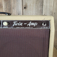 Fender Twin Amp 6G8 Rough Blonde Tolex 1961 – Vintage Pre - CBS Guitar Amplifier - Mahar's Vintage Guitars