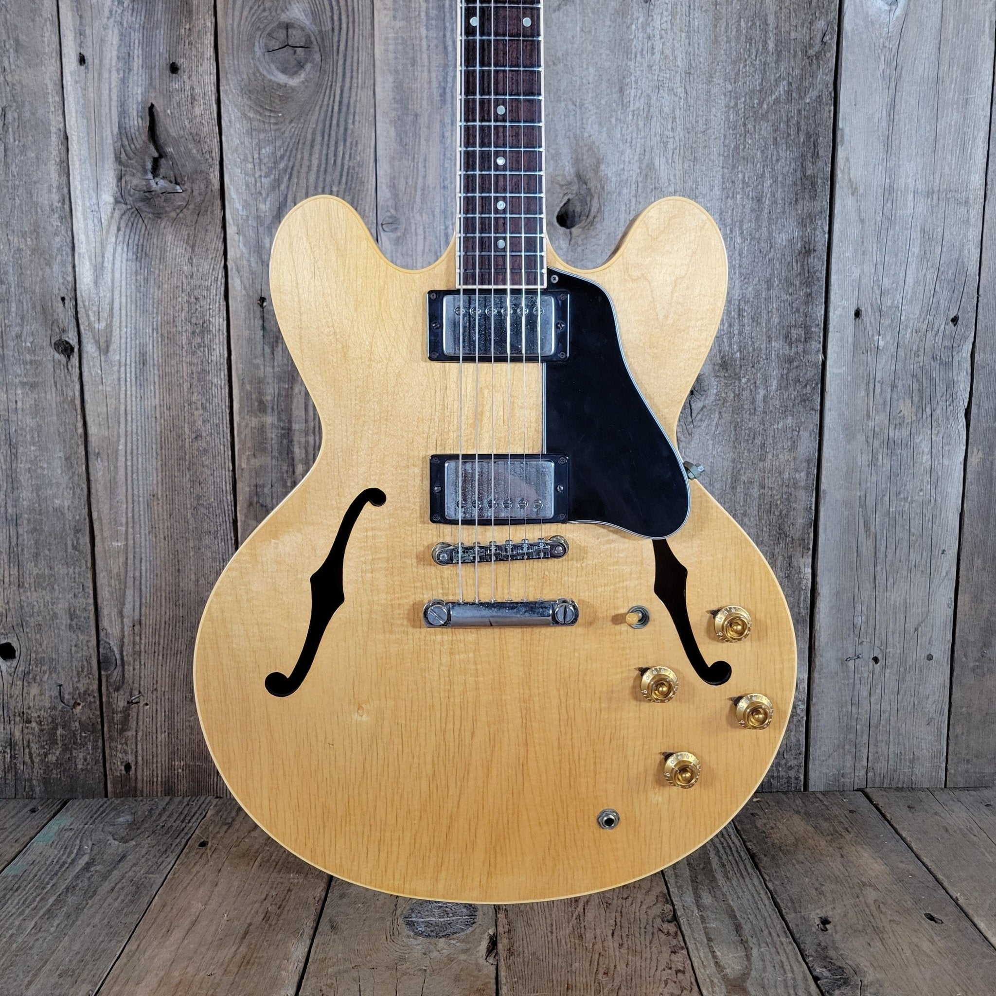 Gibson 1991 ES - 335 Dot Reissue Blonde – Figured Maple Top, Vintage USA Semi - Hollow Tone - Mahar's Vintage Guitars