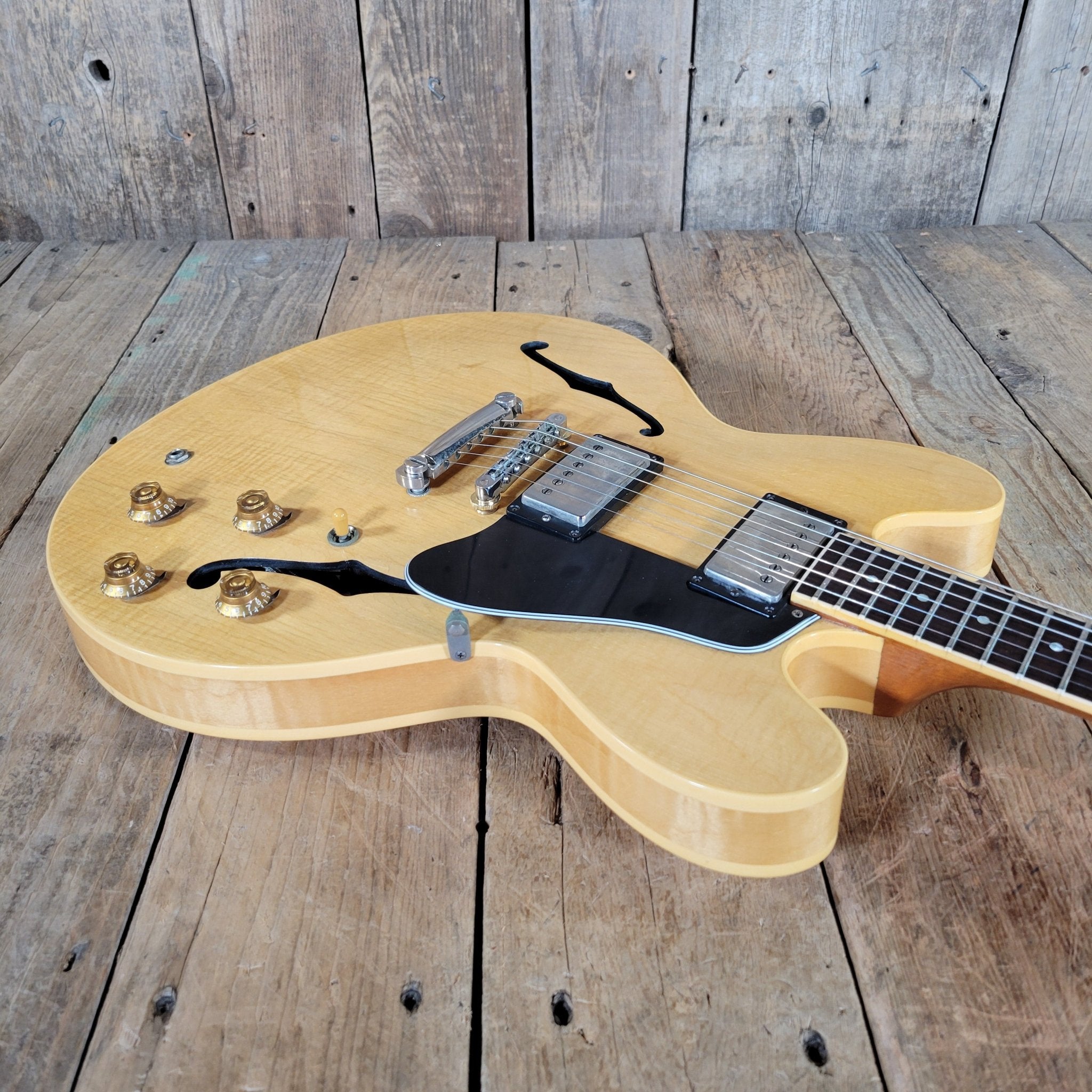 Gibson 1991 ES - 335 Dot Reissue Blonde – Figured Maple Top, Vintage USA Semi - Hollow Tone - Mahar's Vintage Guitars