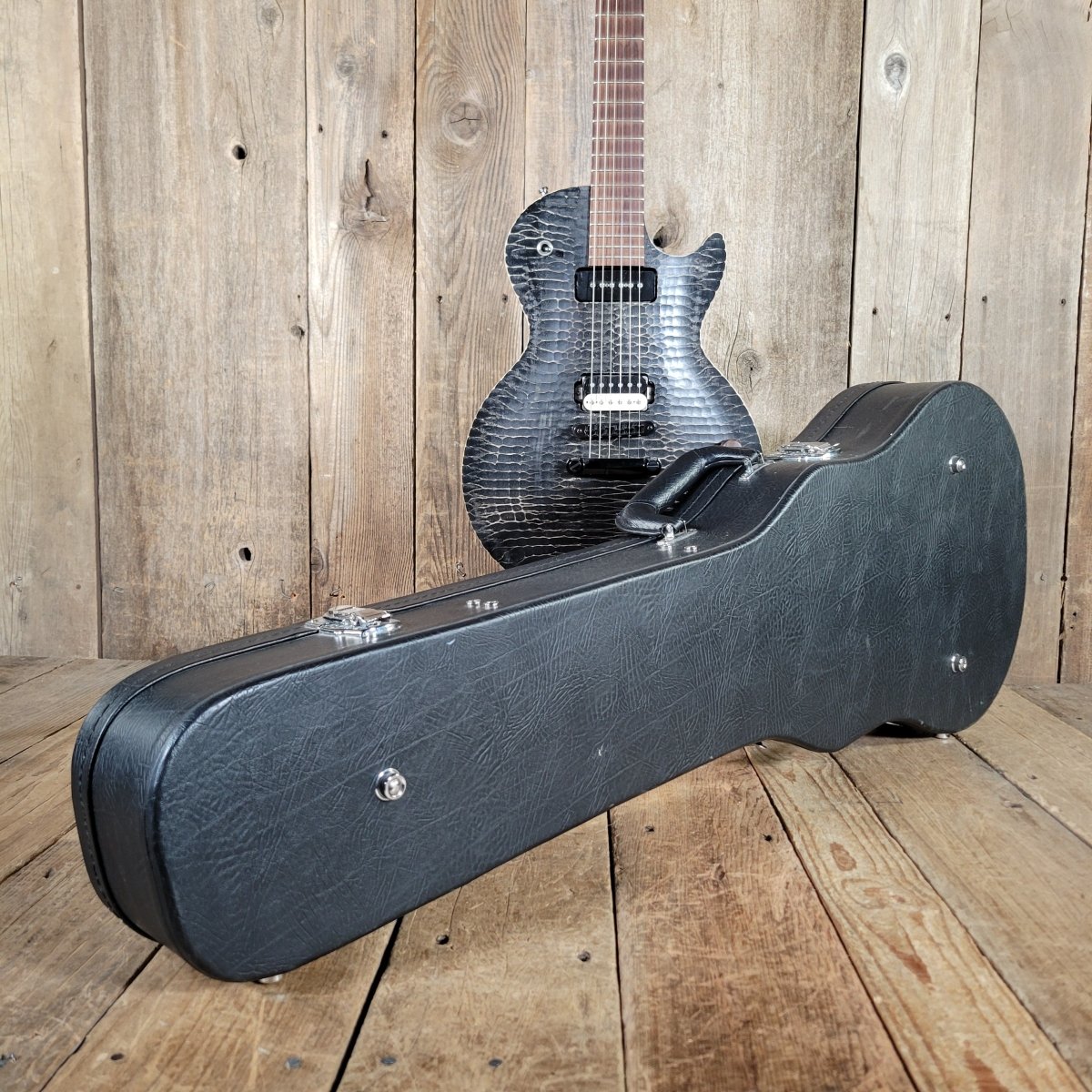 Gibson BFG "Gator" Les Paul Trans Black 2012 – Unique Raw - Finish USA Electric Guitar - Mahar's Vintage Guitars