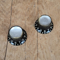 Gibson Black reflector knobs 1962 to mid 1970s (2) ES Les Paul SG - Mahar's Vintage Guitars