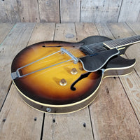 Gibson ES - 225T 1958 – Vintage Sunburst Hollowbody Electric Guitar with Original P - 90 Pickup - Mahar's Vintage Guitars