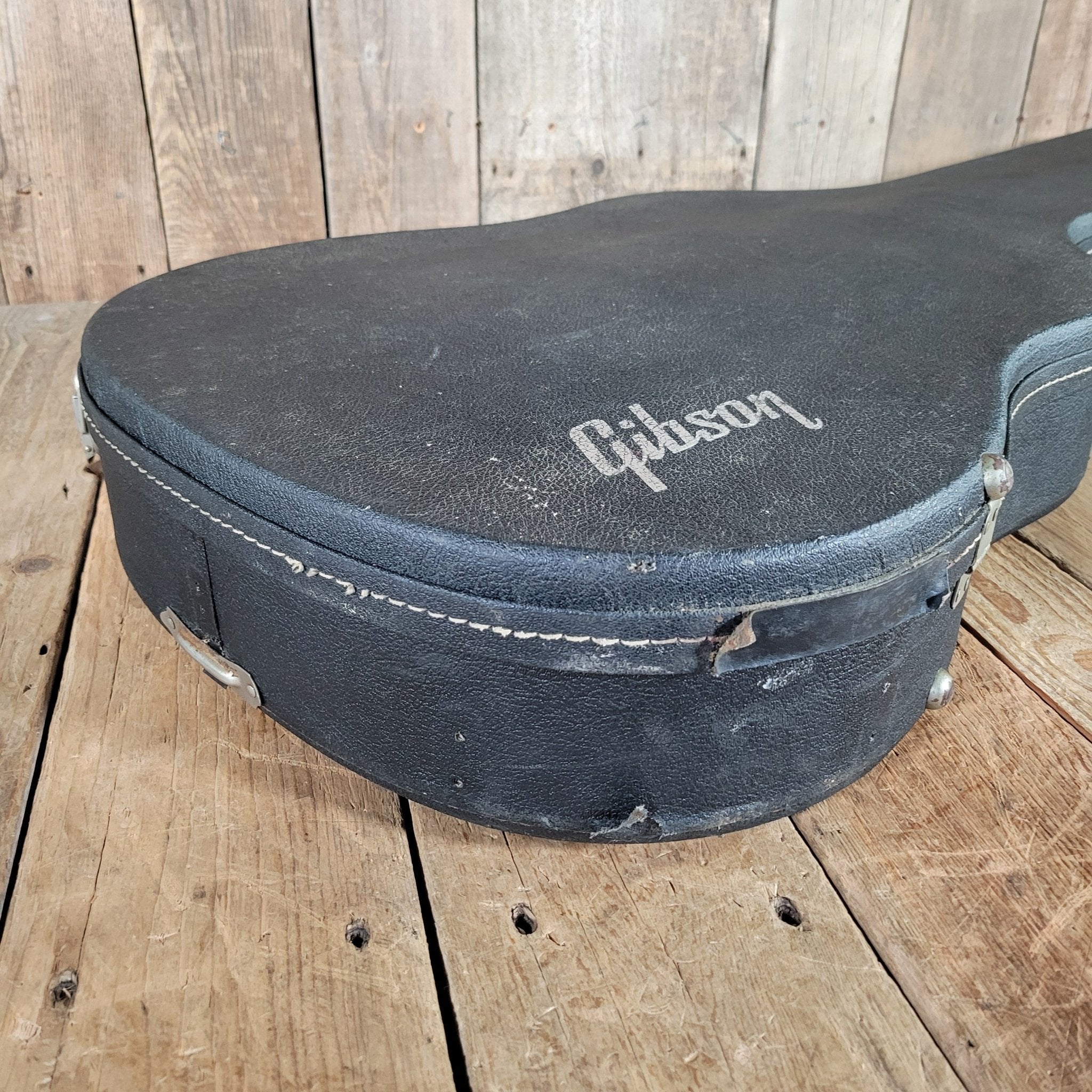 Gibson ES - 335 ES - 330 ES - 345 Hard Case 1960s Black with Purple Lining - Mahar's Vintage Guitars