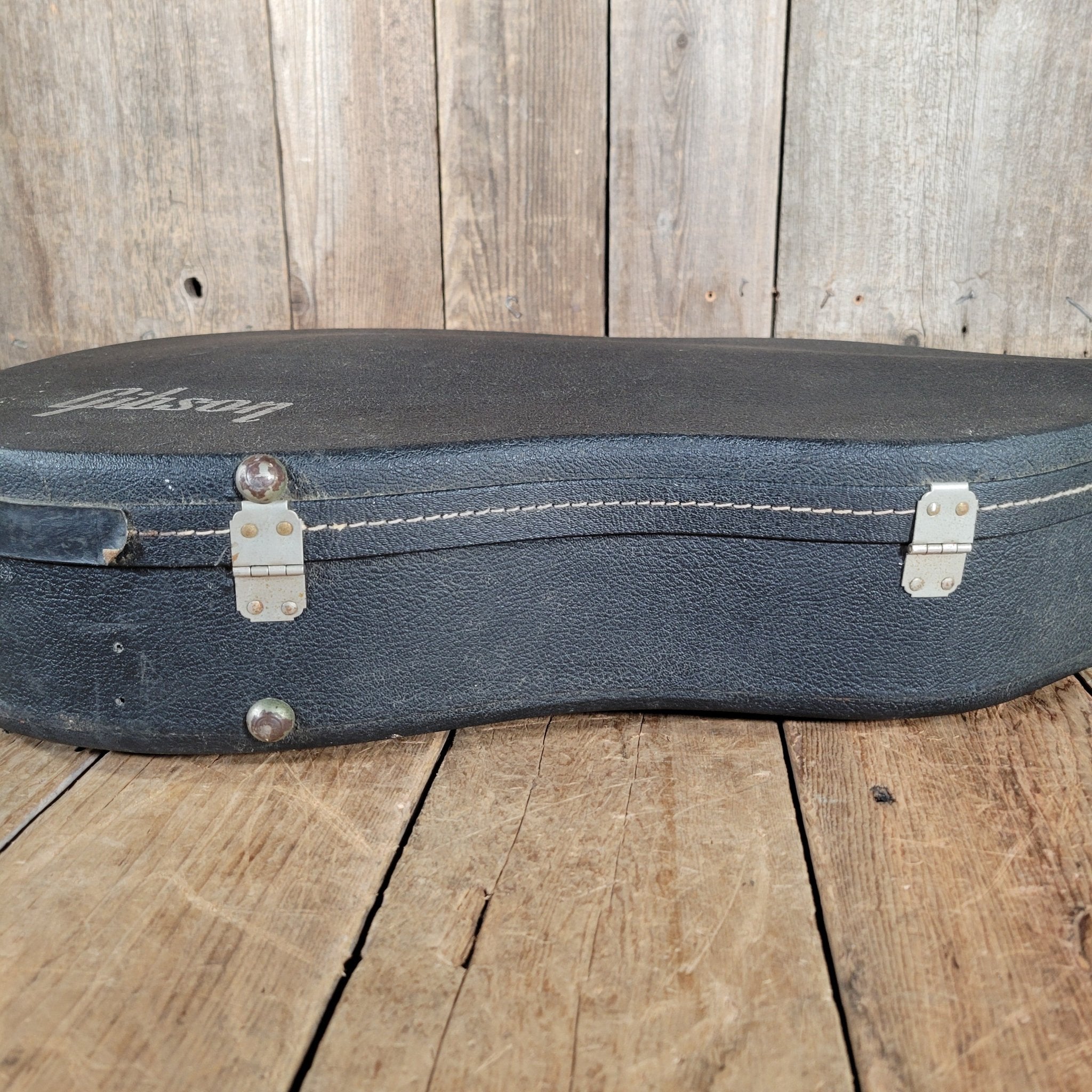 Gibson ES - 335 ES - 330 ES - 345 Hard Case 1960s Black with Purple Lining - Mahar's Vintage Guitars