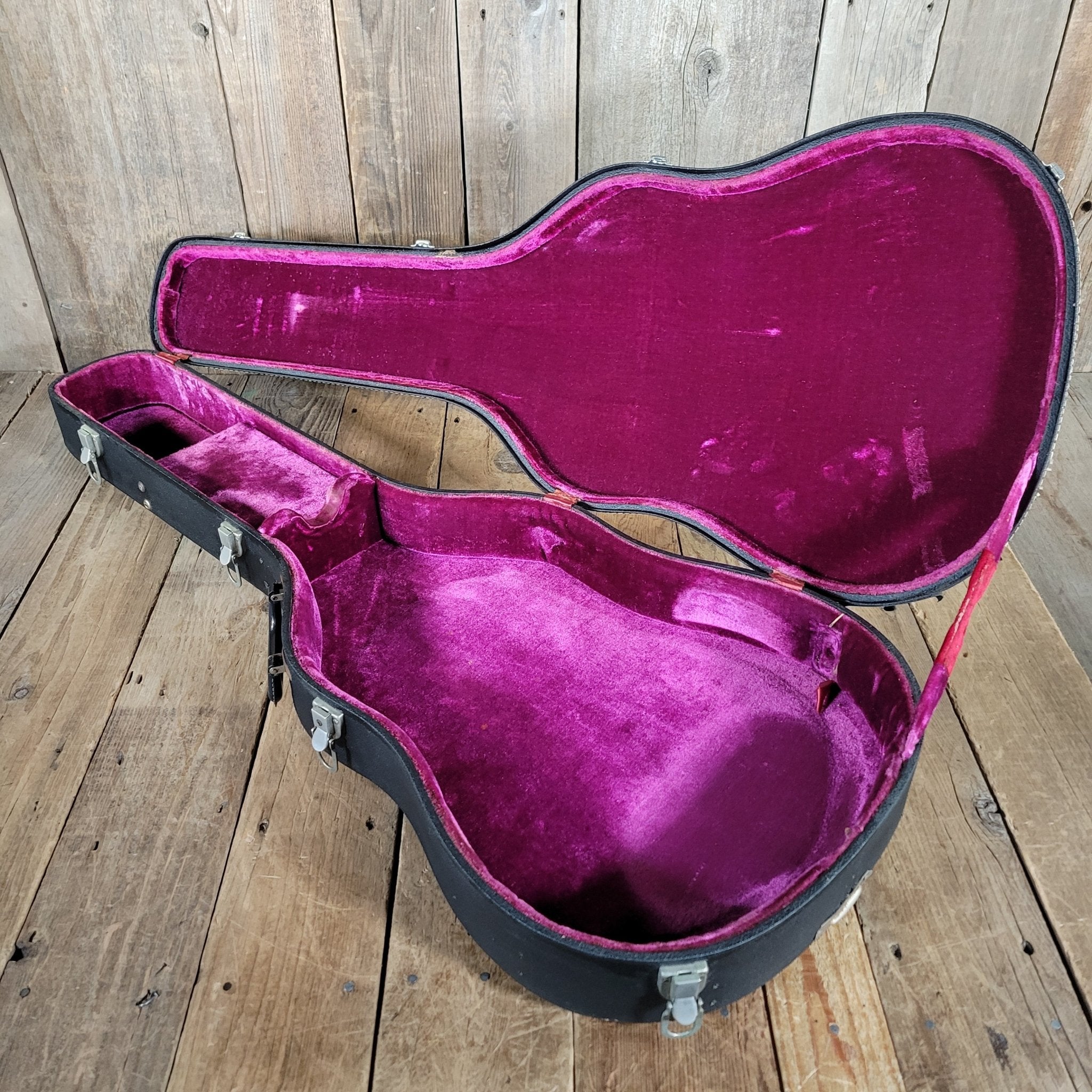 Gibson ES - 335 ES - 330 ES - 345 Hard Case 1960s Black with Purple Lining - Mahar's Vintage Guitars