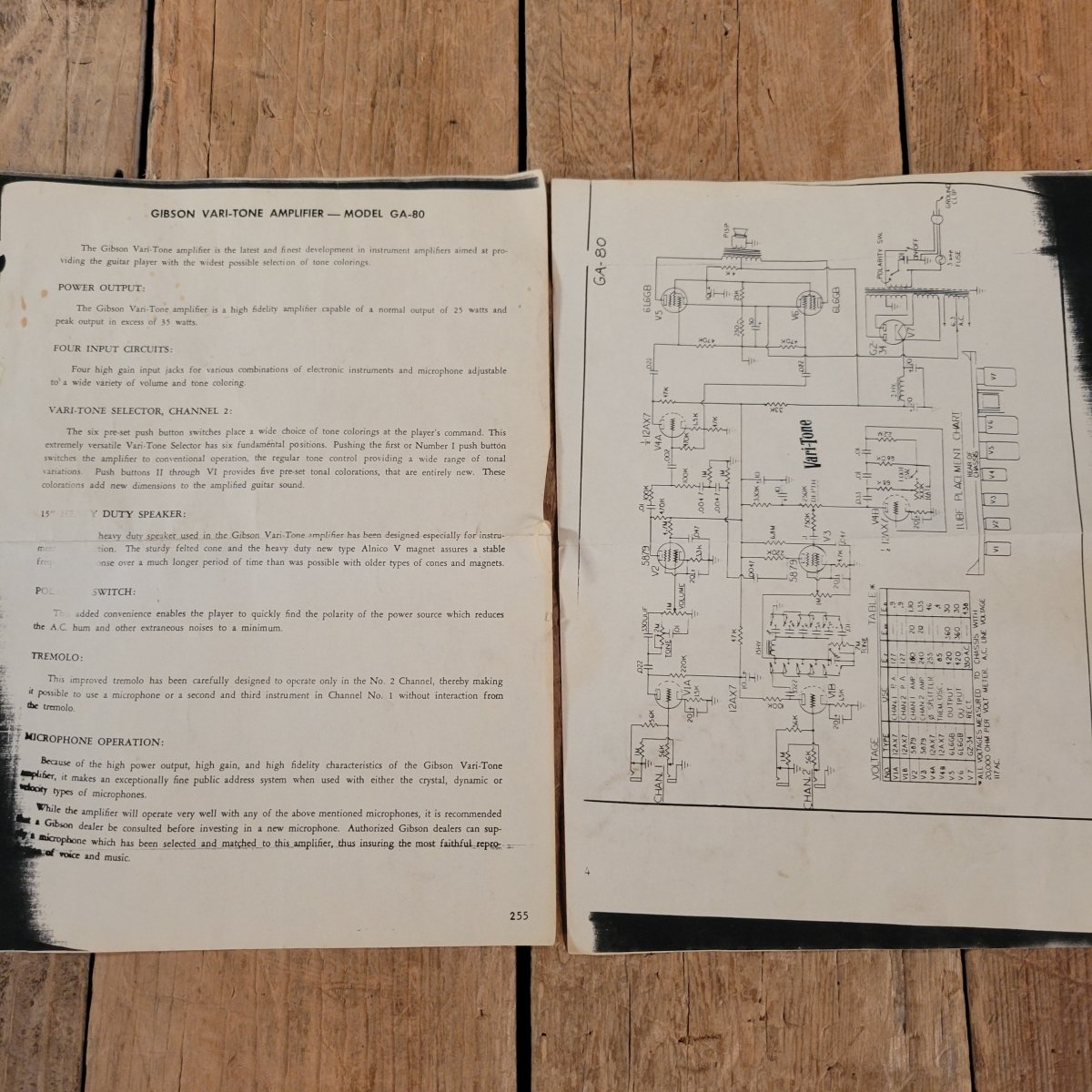 Gibson GA - 80 Vari - tone Tweed Guitar Amp 1959 - Mahar's Vintage Guitars