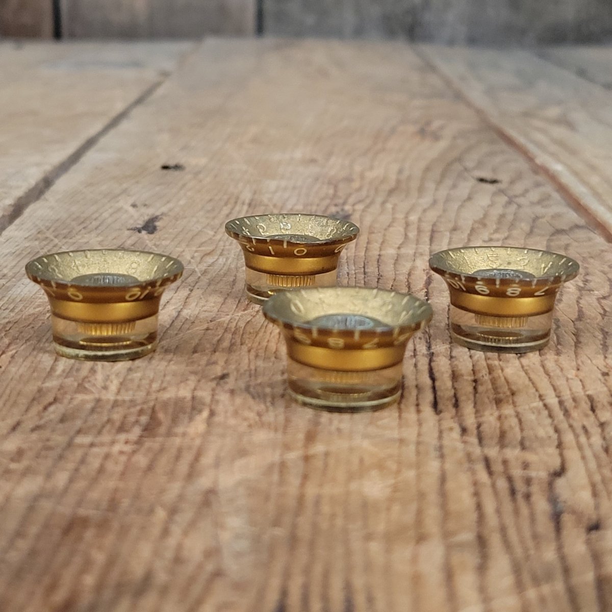 Gibson Gold Reflector Knobs 1962 1960s 1970s No Lettering - Mahar's Vintage Guitars