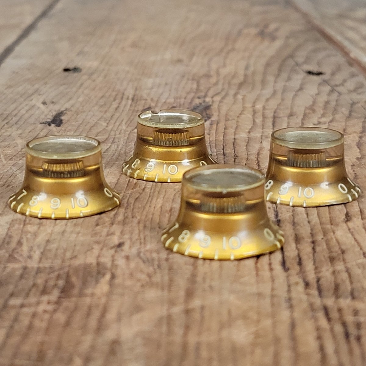 Gibson Gold Reflector Knobs 1962 1960s 1970s No Lettering - Mahar's Vintage Guitars