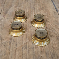 Gibson Gold reflector knobs 1962 to mid 1970s (4) ES Les Paul SG - Mahar's Vintage Guitars