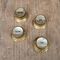 Gibson Gold reflector knobs 1962 to mid 1970s (4) ES Les Paul SG - Mahar's Vintage Guitars
