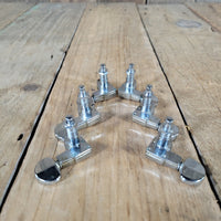 Grover Futura Patent Pending 3+3 Nickel w/ bushings and screws 1950s Flat Back - Mahar's Vintage Guitars