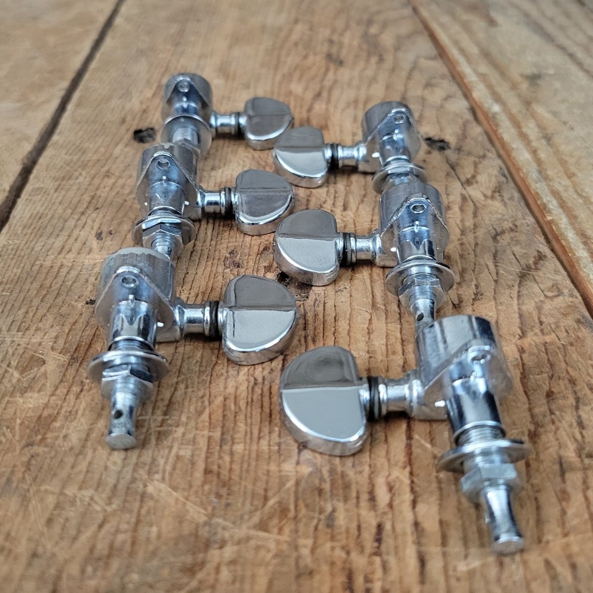 Grover Rotomatic "Milk Bottle" Chrome 3 per side tuners tuning machines 1968 1970s Martin - Mahar's Vintage Guitars