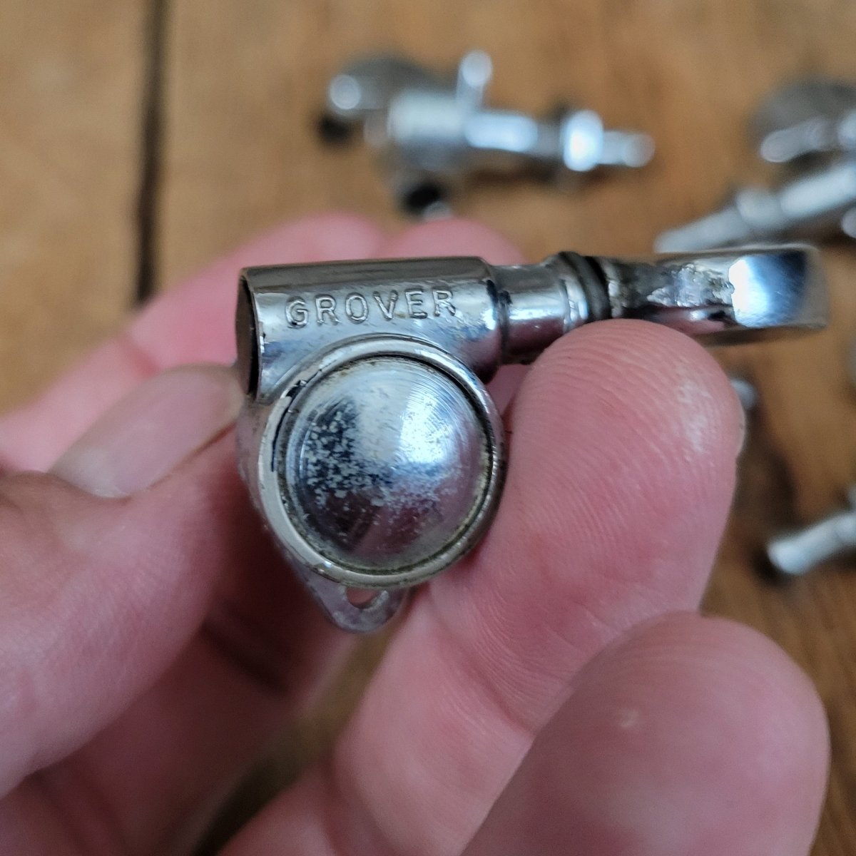 Grover Rotomatic "Milk Bottle" Chrome 3 per side tuners tuning machines 1968 1970s Martin - Mahar's Vintage Guitars