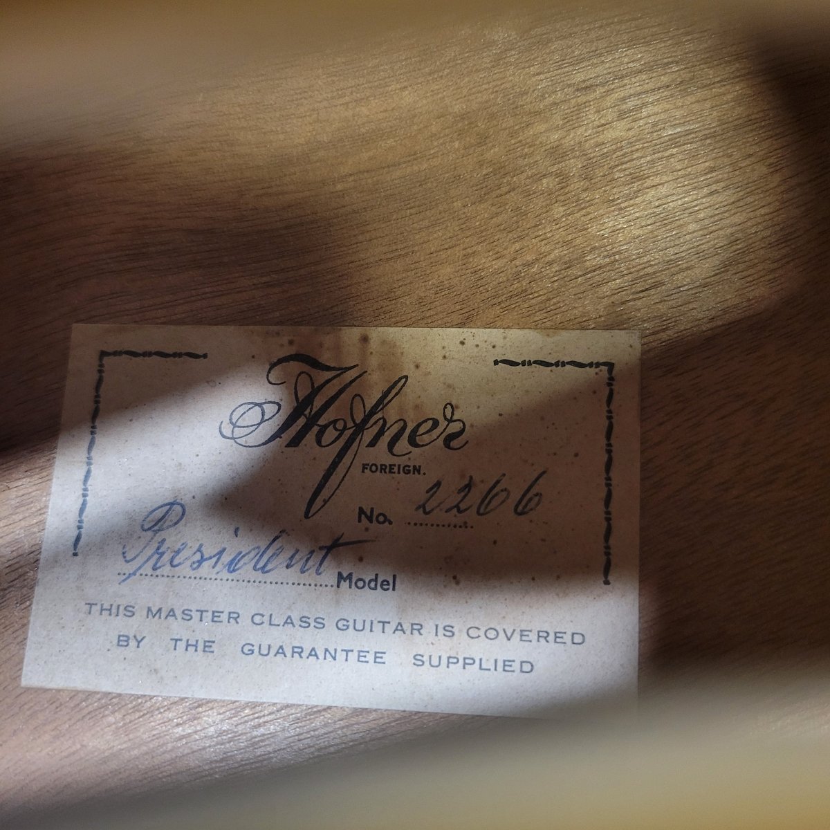 Höfner 1956 President Blonde Round Panel Archtop Guitar – Vintage German Craftsmanship - Mahar's Vintage Guitars