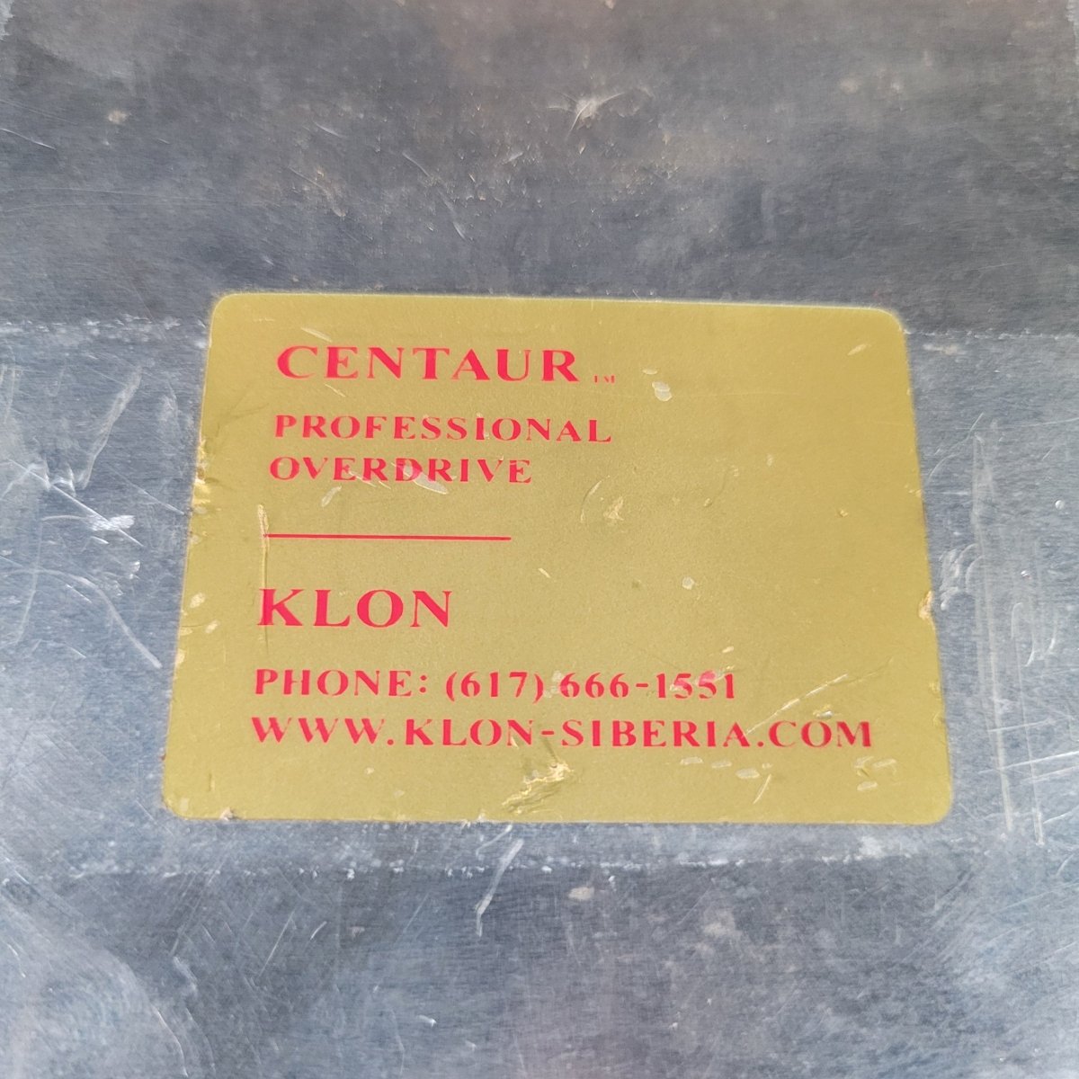 Klon Centaur Gold Horsie Short Tail 2000 with original paperwork - Mahar's Vintage Guitars