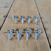 Kluson? 4+4 Tuning Machines Plate Tuners Mandolin 1940s Original Screws - Mahar's Vintage Guitars