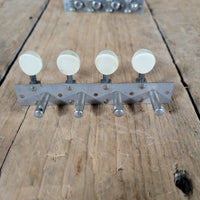 Kluson? 4+4 Tuning Machines Plate Tuners Mandolin 1940s Original Screws - Mahar's Vintage Guitars