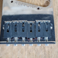 Kluson Telecaster Bridge KCTBS - C – 6 Saddle Chrome Bridge for Fender Telecaster Guitars - Mahar's Vintage Guitars