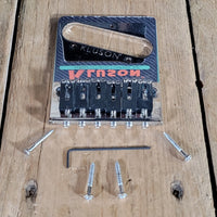 Kluson Telecaster Bridge KCTBS - C – 6 Saddle Chrome Bridge for Fender Telecaster Guitars - Mahar's Vintage Guitars