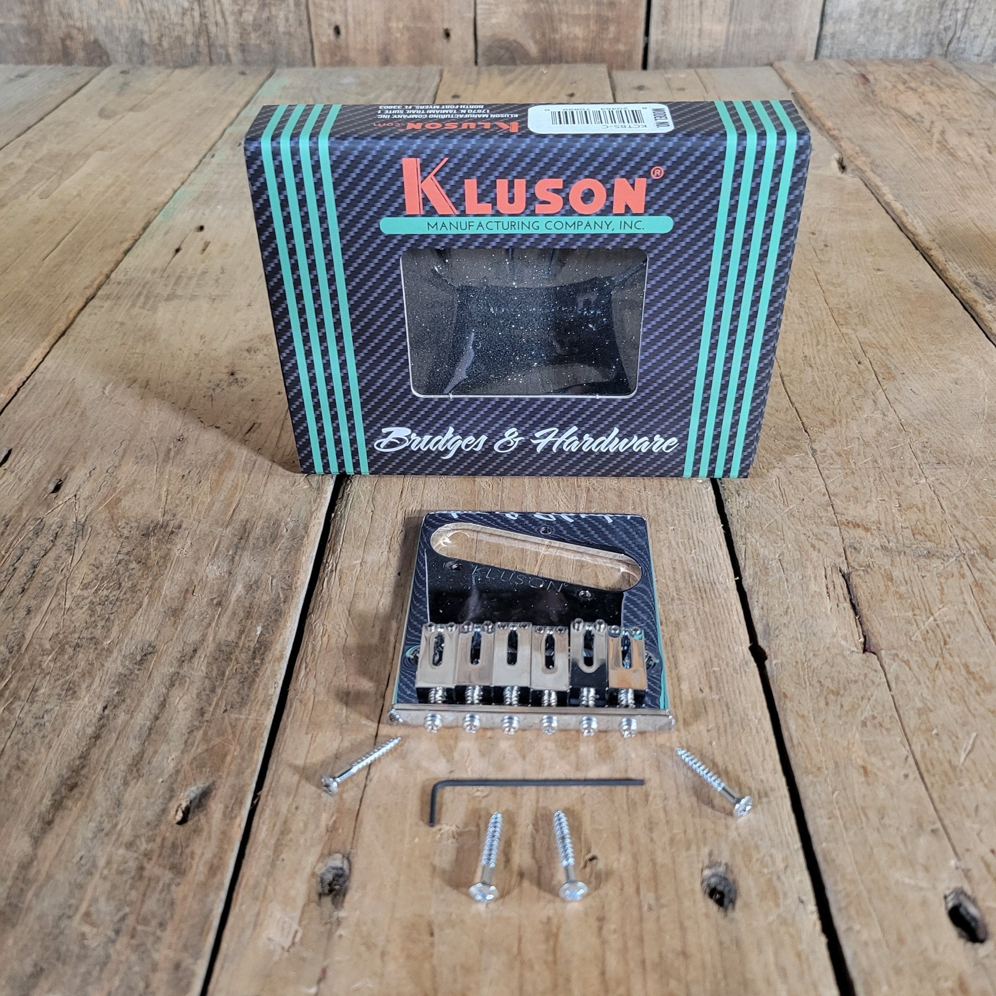 Kluson Telecaster Bridge KCTBS - C – 6 Saddle Chrome Bridge for Fender Telecaster Guitars - Mahar's Vintage Guitars