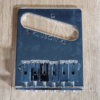 Kluson Telecaster Bridge KCTBS - C – 6 Saddle Chrome Bridge for Fender Telecaster Guitars - Mahar's Vintage Guitars