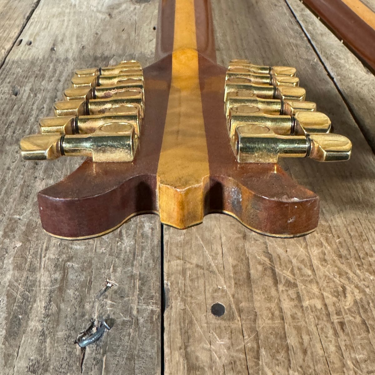 Lane Moller Custom Double Neck 6 and 12 string Felony provenance 1980 Natural - Mahar's Vintage Guitars