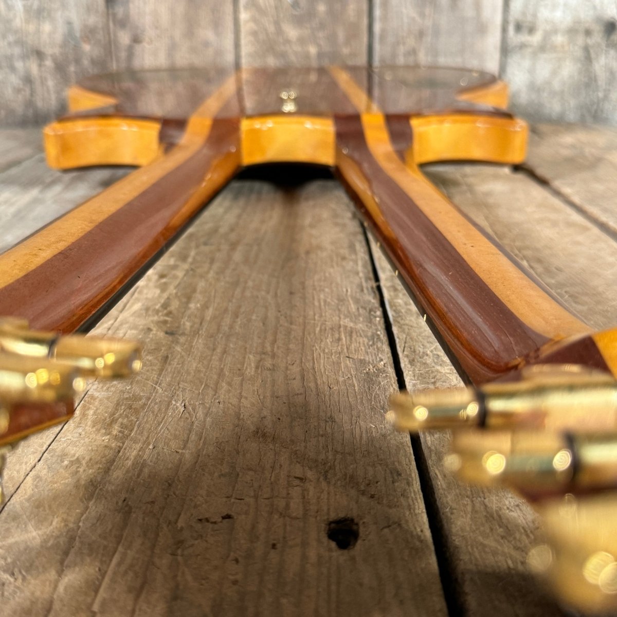 Lane Moller Custom Double Neck 6 and 12 string Felony provenance 1980 Natural - Mahar's Vintage Guitars