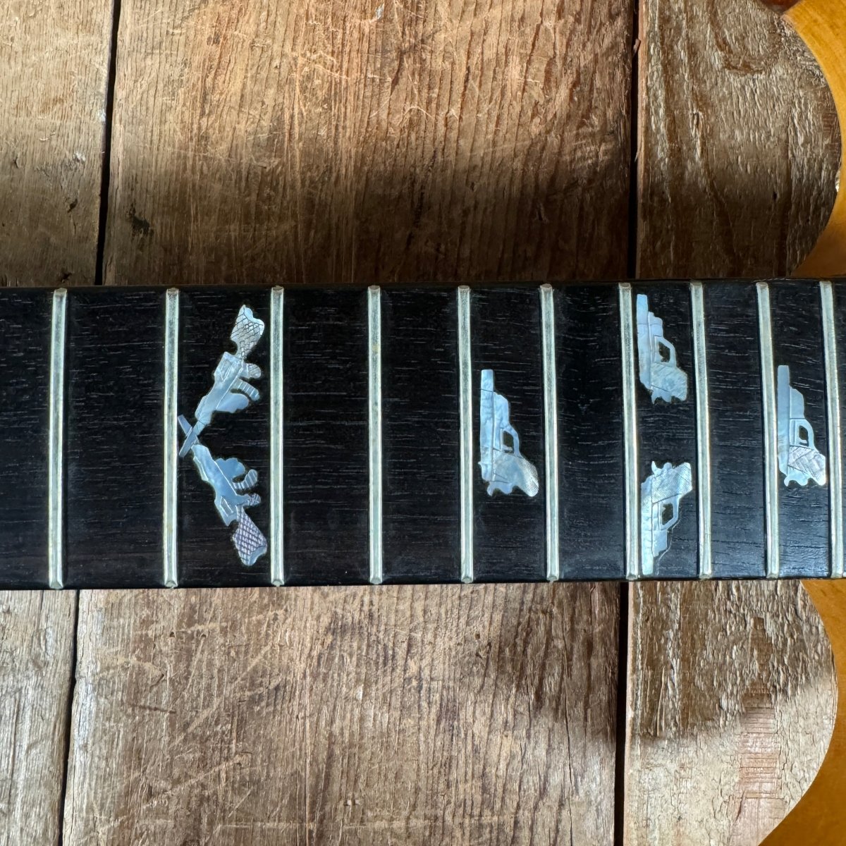 Lane Moller Custom Double Neck 6 and 12 string Felony provenance 1980 Natural - Mahar's Vintage Guitars