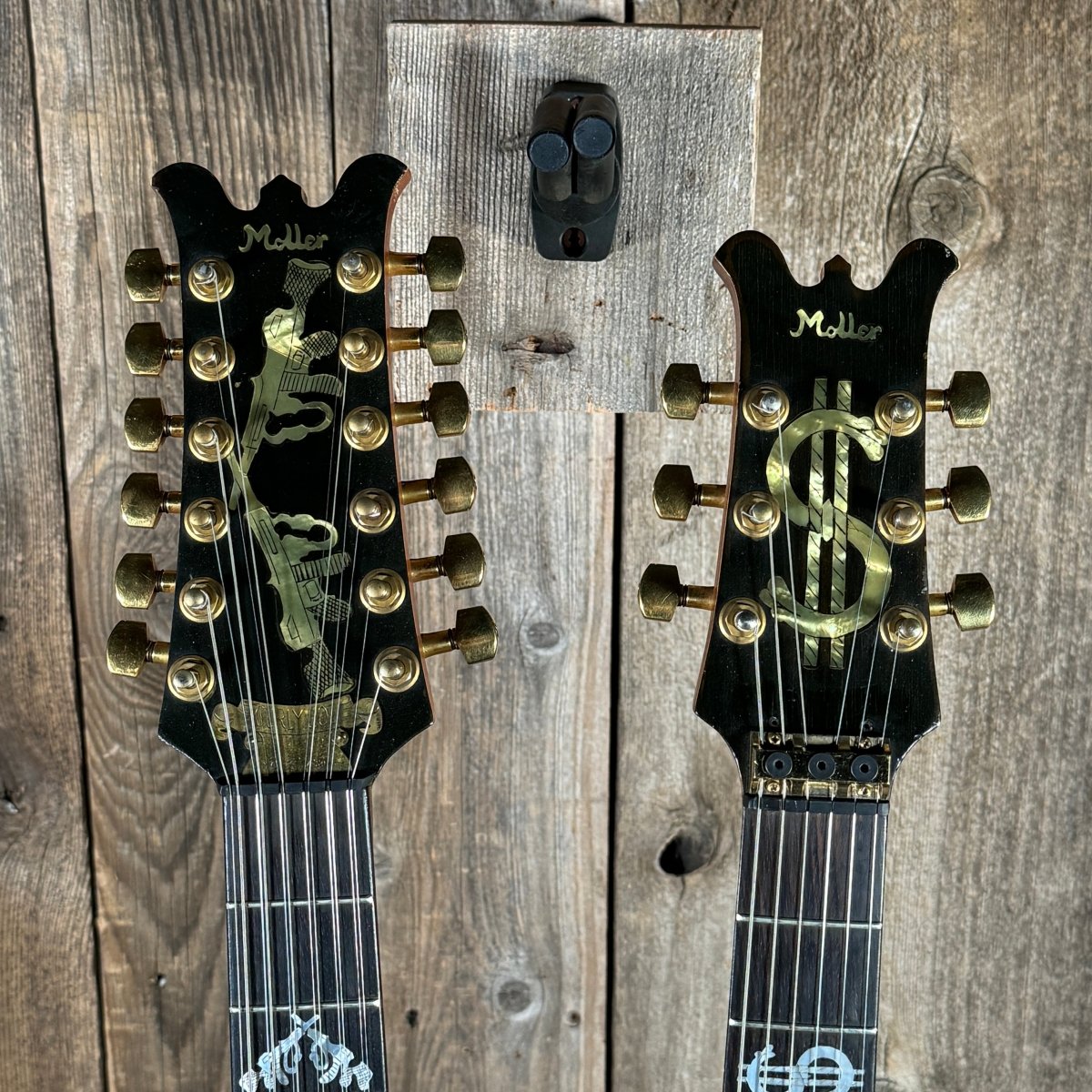 Lane Moller Custom Double Neck 6 and 12 string Felony provenance 1980 Natural - Mahar's Vintage Guitars