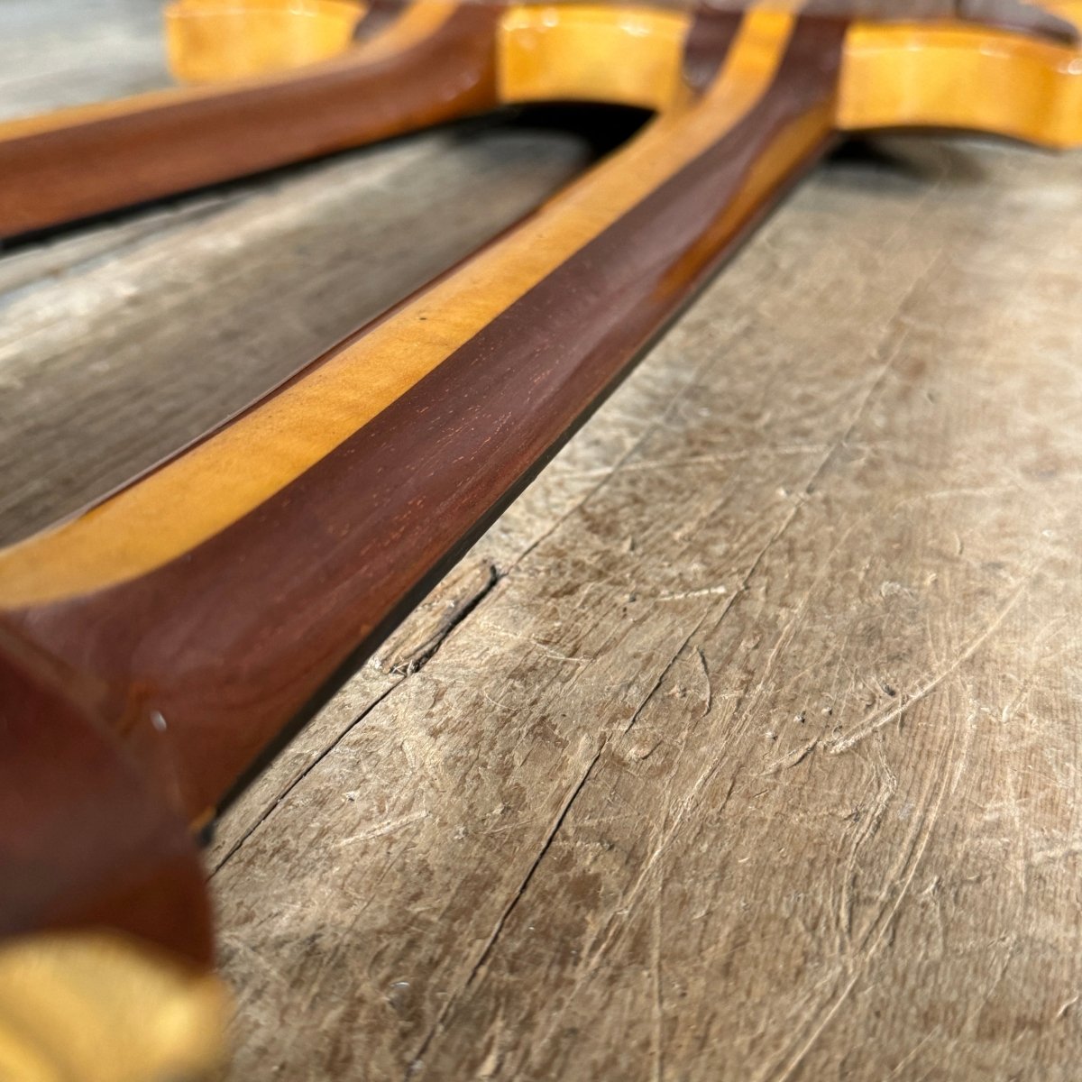 Lane Moller Custom Double Neck 6 and 12 string Felony provenance 1980 Natural - Mahar's Vintage Guitars