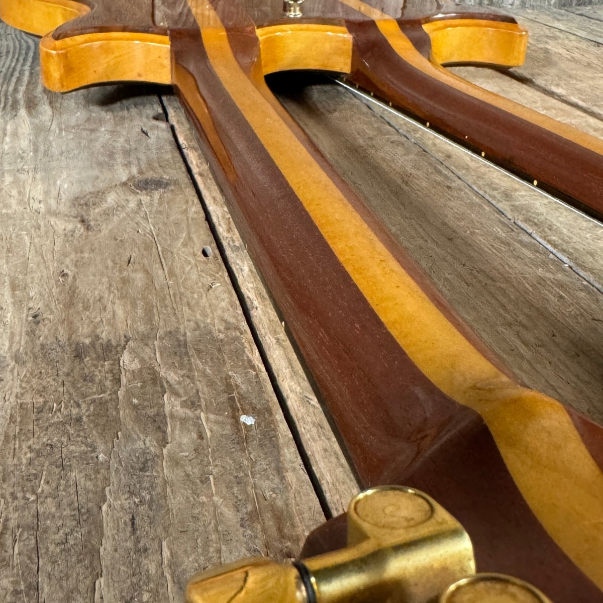 Lane Moller Custom Double Neck 6 and 12 string Felony provenance 1980 Natural - Mahar's Vintage Guitars