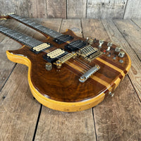 Lane Moller Custom Double Neck 6 and 12 string Felony provenance 1980 Natural - Mahar's Vintage Guitars