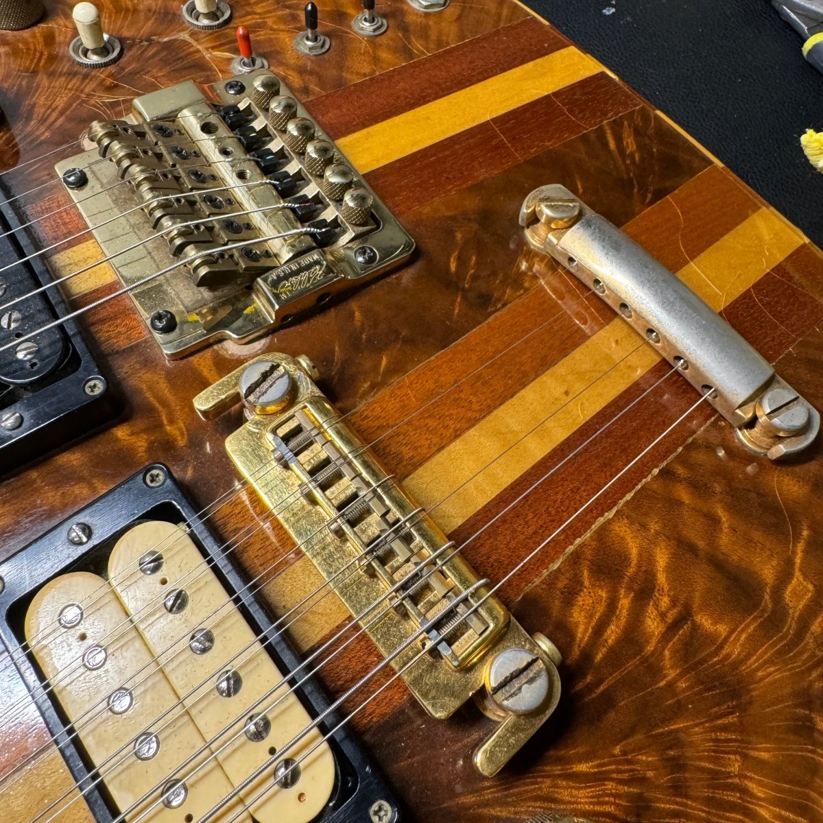 Lane Moller Custom Double Neck 6 and 12 string Felony provenance 1980 Natural - Mahar's Vintage Guitars