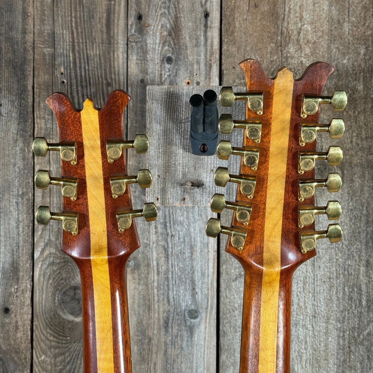 Lane Moller Custom Double Neck 6 and 12 string Felony provenance 1980 Natural - Mahar's Vintage Guitars