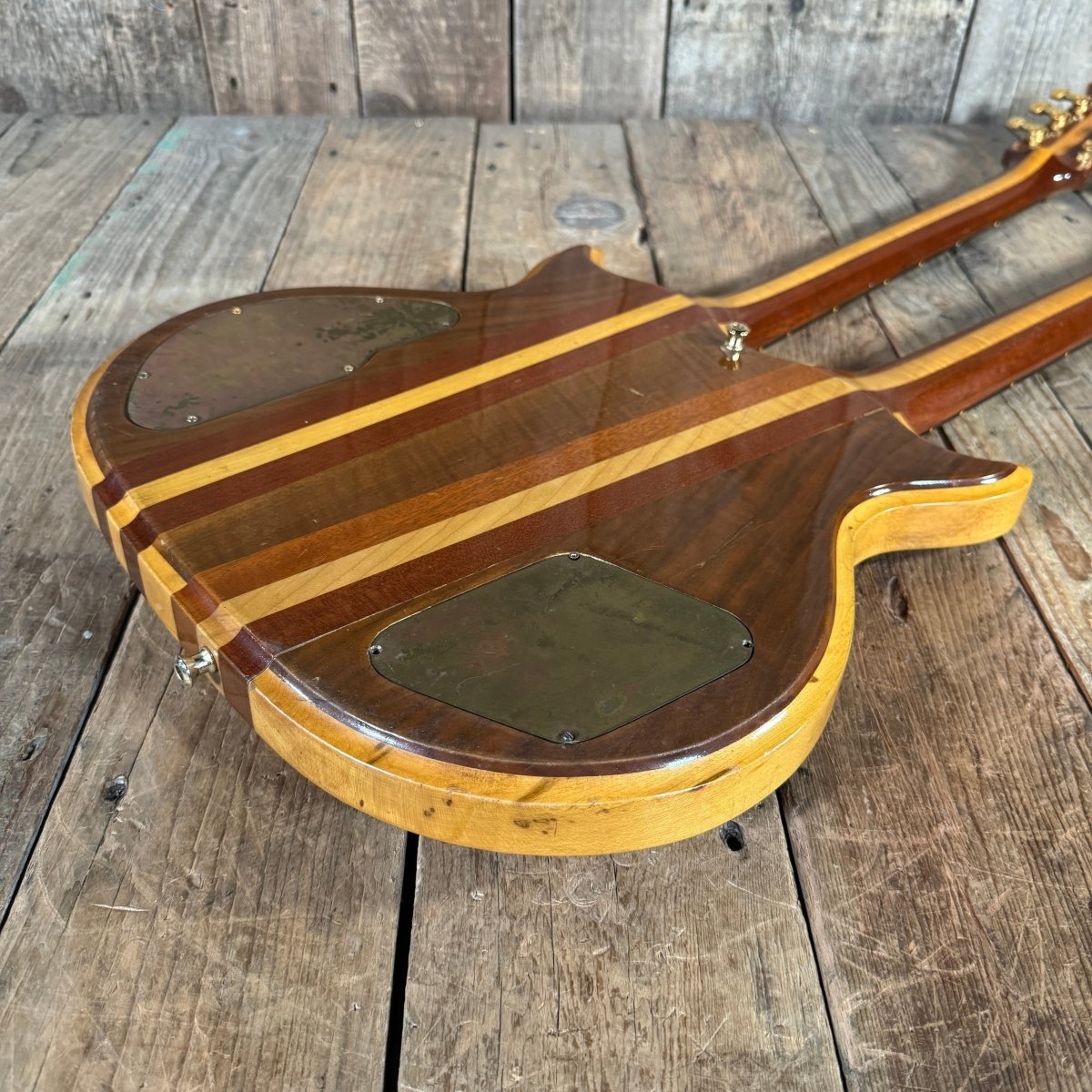 Lane Moller Custom Double Neck 6 and 12 string Felony provenance 1980 Natural - Mahar's Vintage Guitars