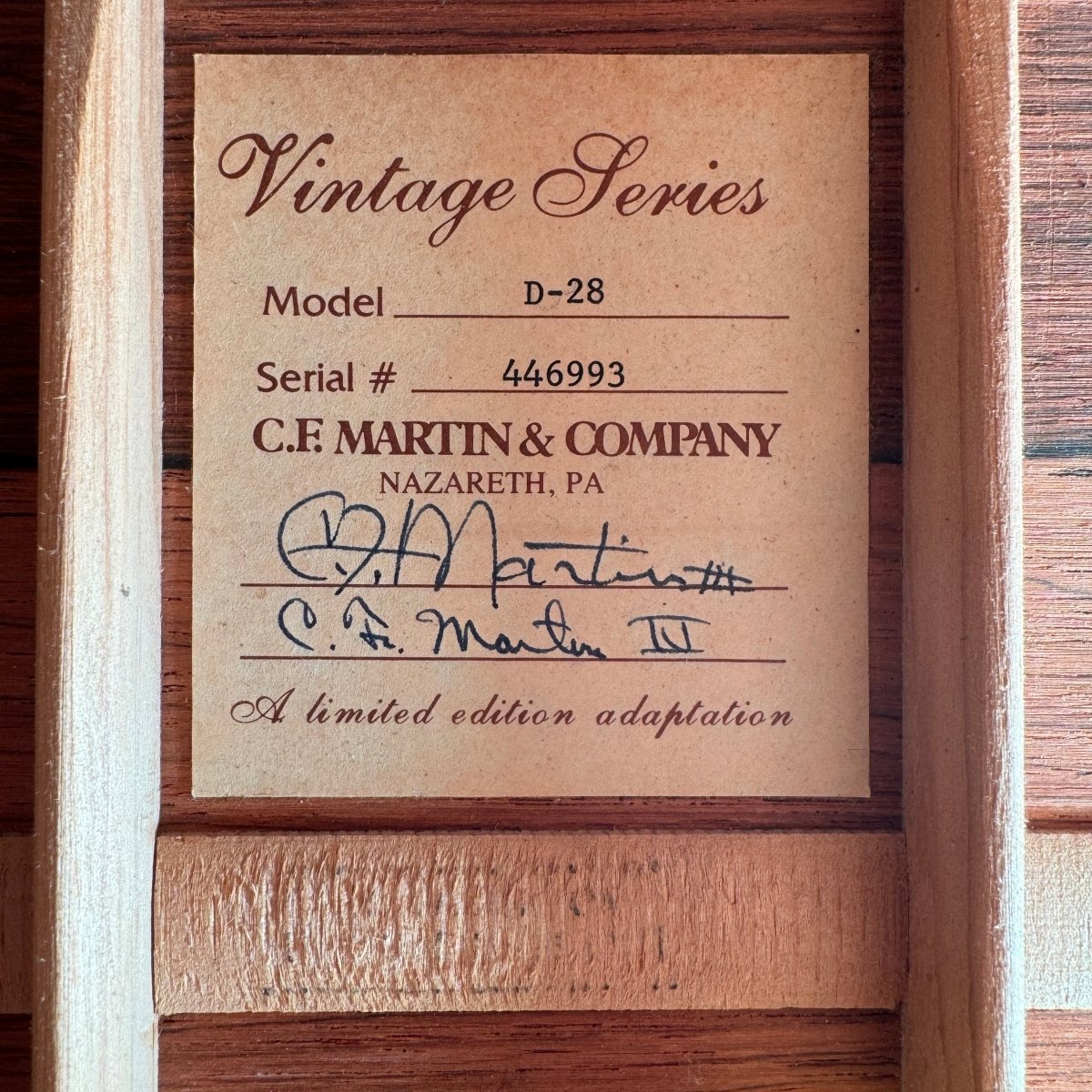 Martin D - 28 Vintage Series Brazilian CEO signed 150th Anniversary HD - 28 1984 Natural - Mahar's Vintage Guitars