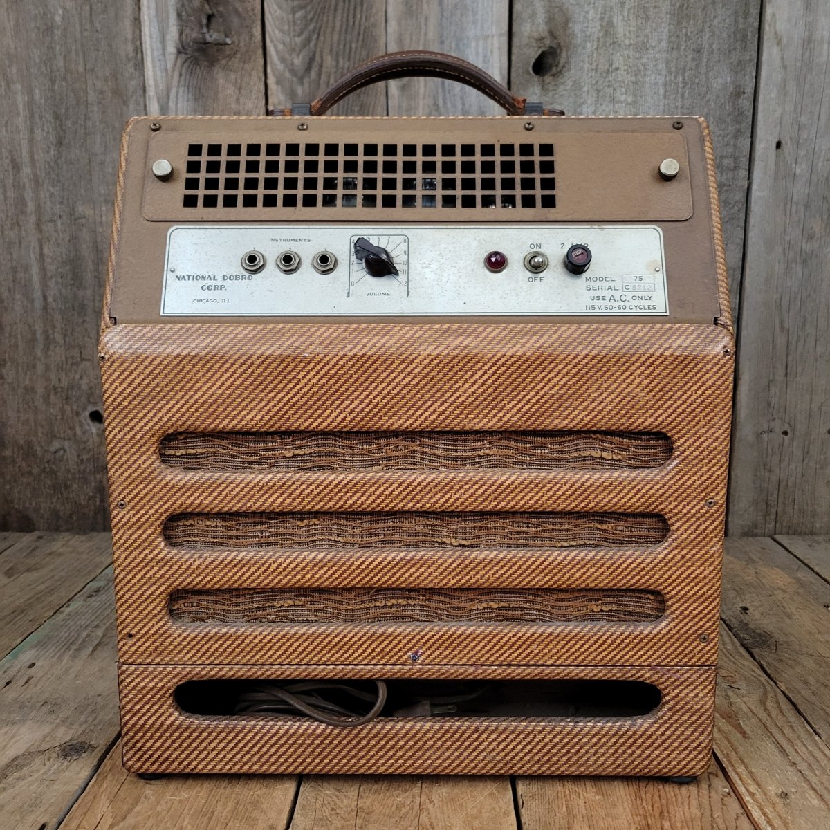 National New Yorker Lap Steel and Model 75 Tweed Amplifier Set 1940 - Mahar's Vintage Guitars