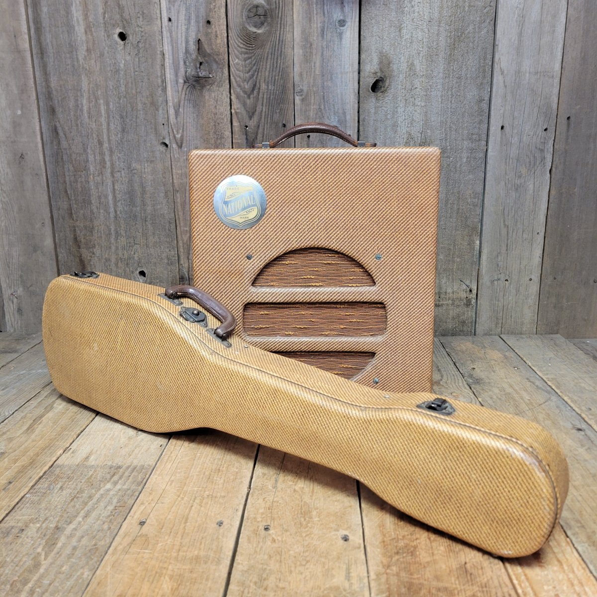 National New Yorker Lap Steel and Model 75 Tweed Amplifier Set 1940 - Mahar's Vintage Guitars