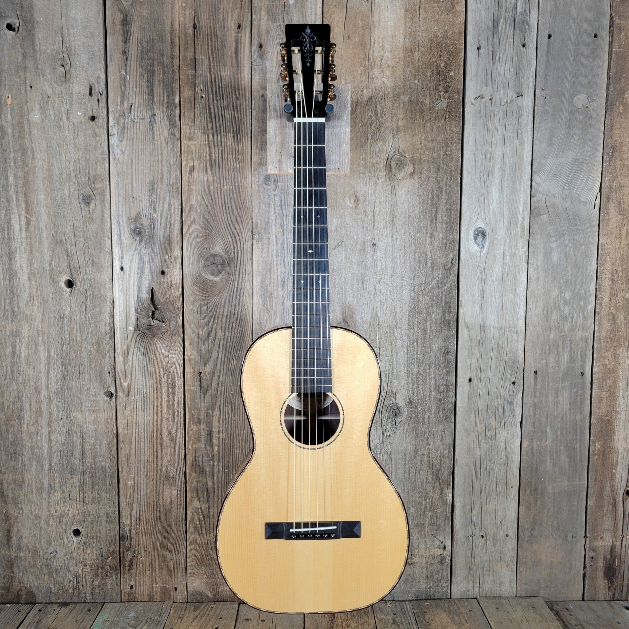 Preston Thompson 2020 Size 2 BA Parlor Guitar – Brazilian Rosewood & Adirondack Spruce, Calton Case, Handcrafted Excellence - Mahar's Vintage Guitars