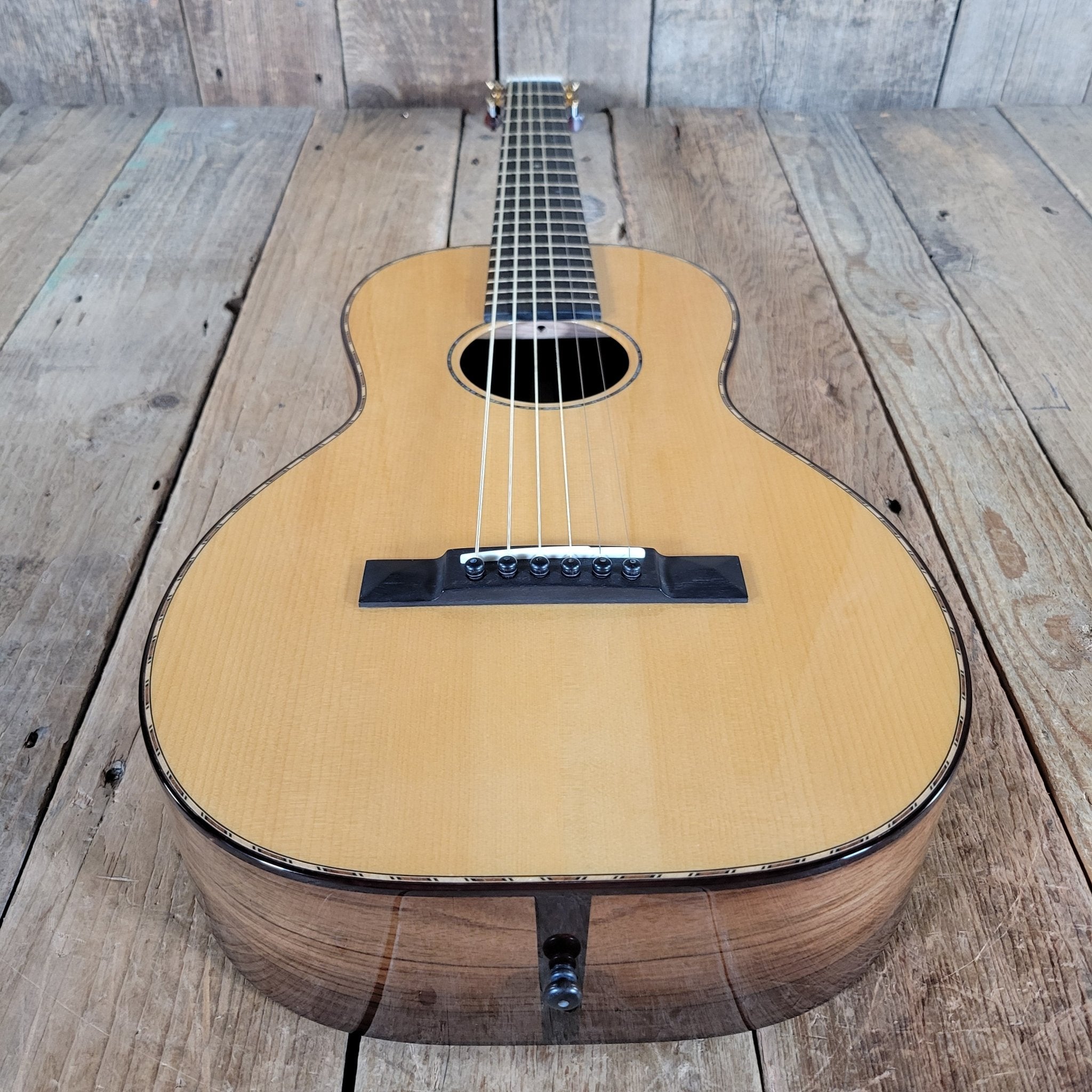 Preston Thompson 2020 Size 2 BA Parlor Guitar – Brazilian Rosewood & Adirondack Spruce, Calton Case, Handcrafted Excellence - Mahar's Vintage Guitars
