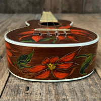 Rare 1930s "The Gibson" Poinsettia Ukulele – Hand - Painted Style 3 Soprano with Floral Motif 1926 - 1929 - Mahar's Vintage Guitars