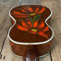 Rare 1930s "The Gibson" Poinsettia Ukulele – Hand - Painted Style 3 Soprano with Floral Motif 1926 - 1929 - Mahar's Vintage Guitars