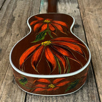 Rare 1930s "The Gibson" Poinsettia Ukulele – Hand - Painted Style 3 Soprano with Floral Motif 1926 - 1929 - Mahar's Vintage Guitars