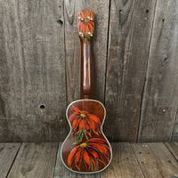 Rare 1930s "The Gibson" Poinsettia Ukulele – Hand - Painted Style 3 Soprano with Floral Motif 1926 - 1929 - Mahar's Vintage Guitars