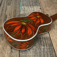 Rare 1930s "The Gibson" Poinsettia Ukulele – Hand - Painted Style 3 Soprano with Floral Motif 1926 - 1929 - Mahar's Vintage Guitars